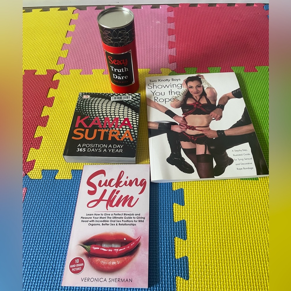 Kama sutra Book, showing you the ropes book , sucking him book and a game !